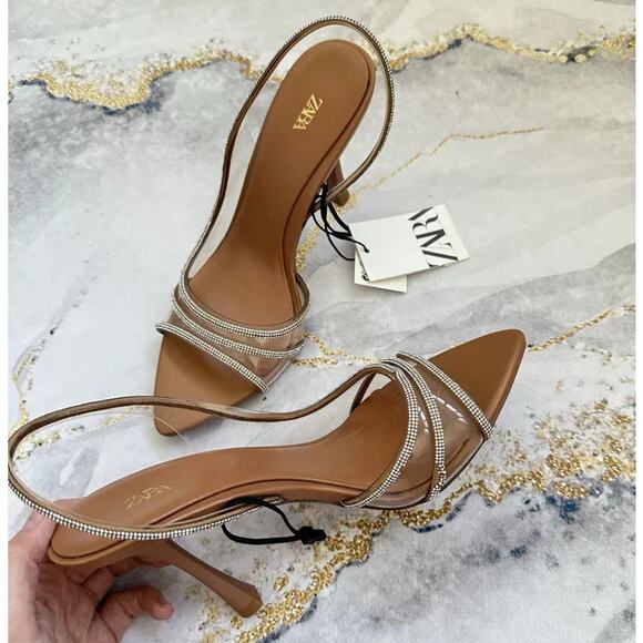 ZARA Rhinestone Pointed Toe Heels NWT | Blogger Fave | Size 8 - Picture 10 of 16